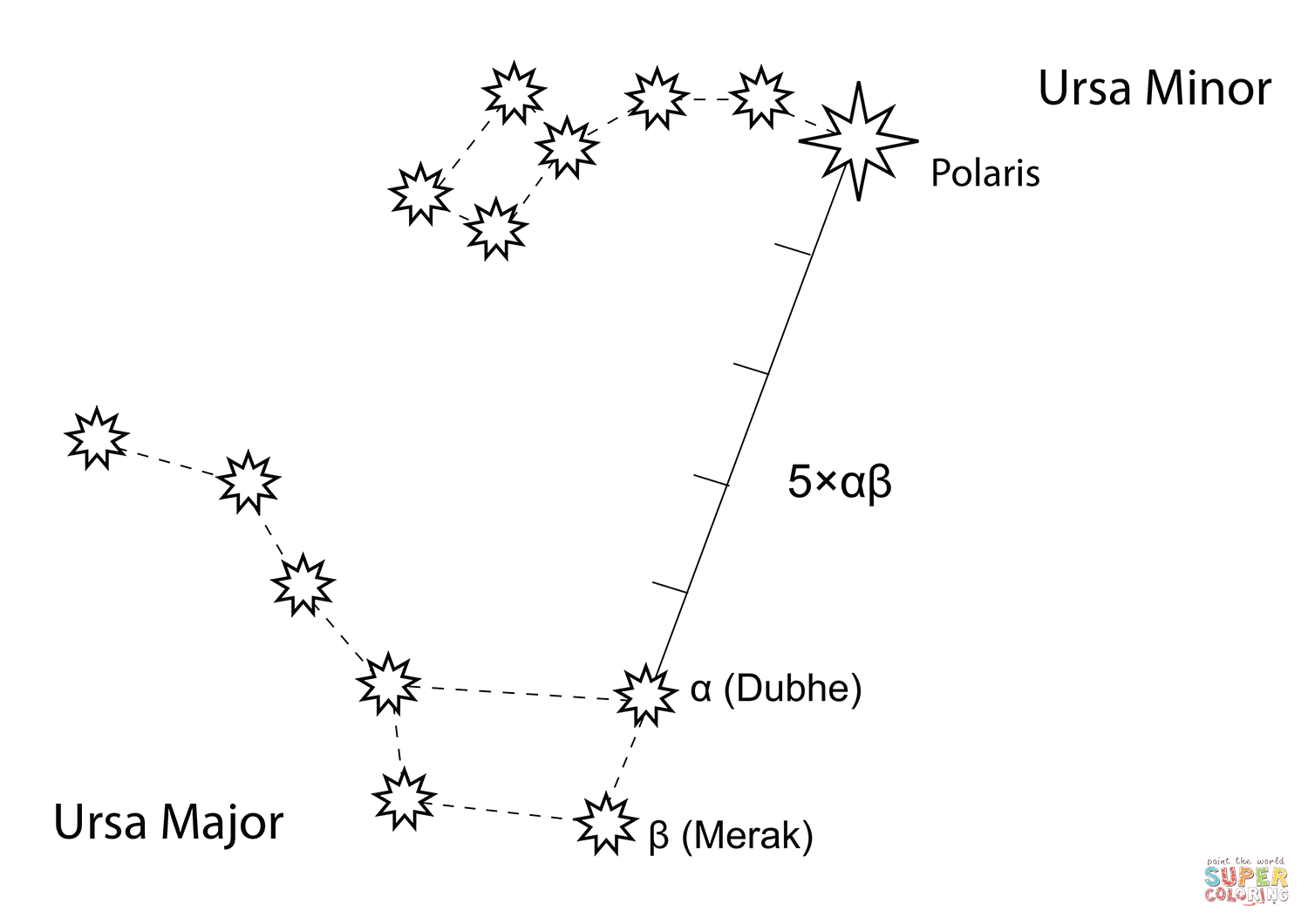 How to find polaris the north star coloring page free printable coloring pages