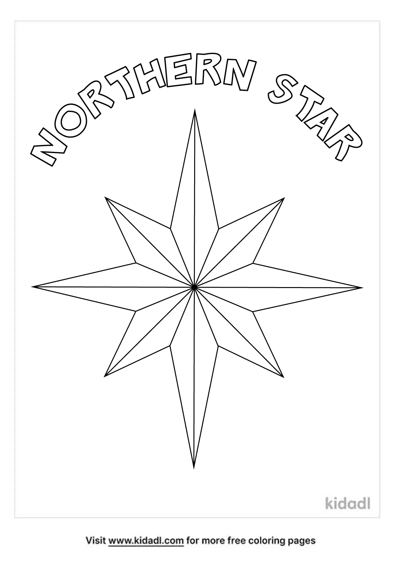 Free northern star coloring page coloring page printables