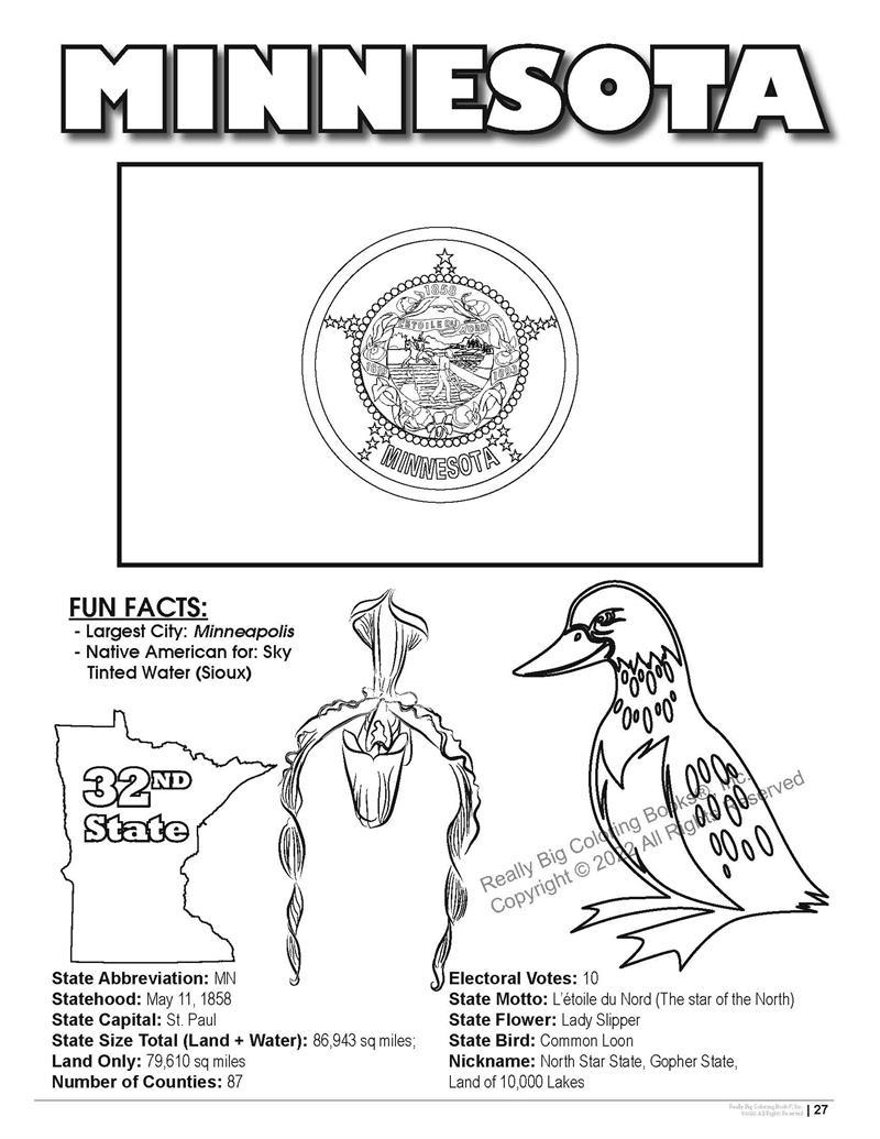 Minnesota state coloring book x
