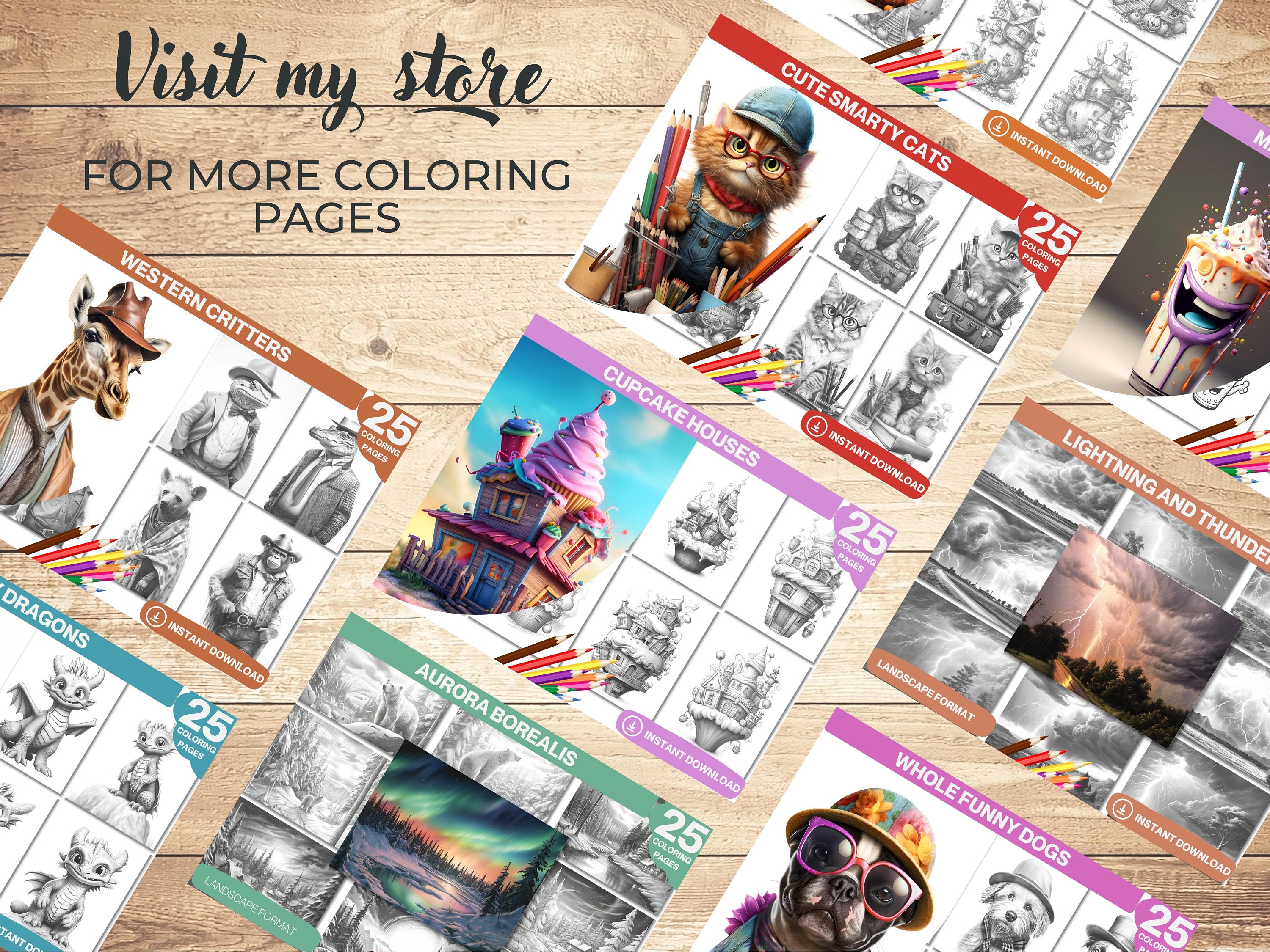Aurora borealis coloring book grayscale adults and kids pages printable adult kid coloring page printable pdf file instant download