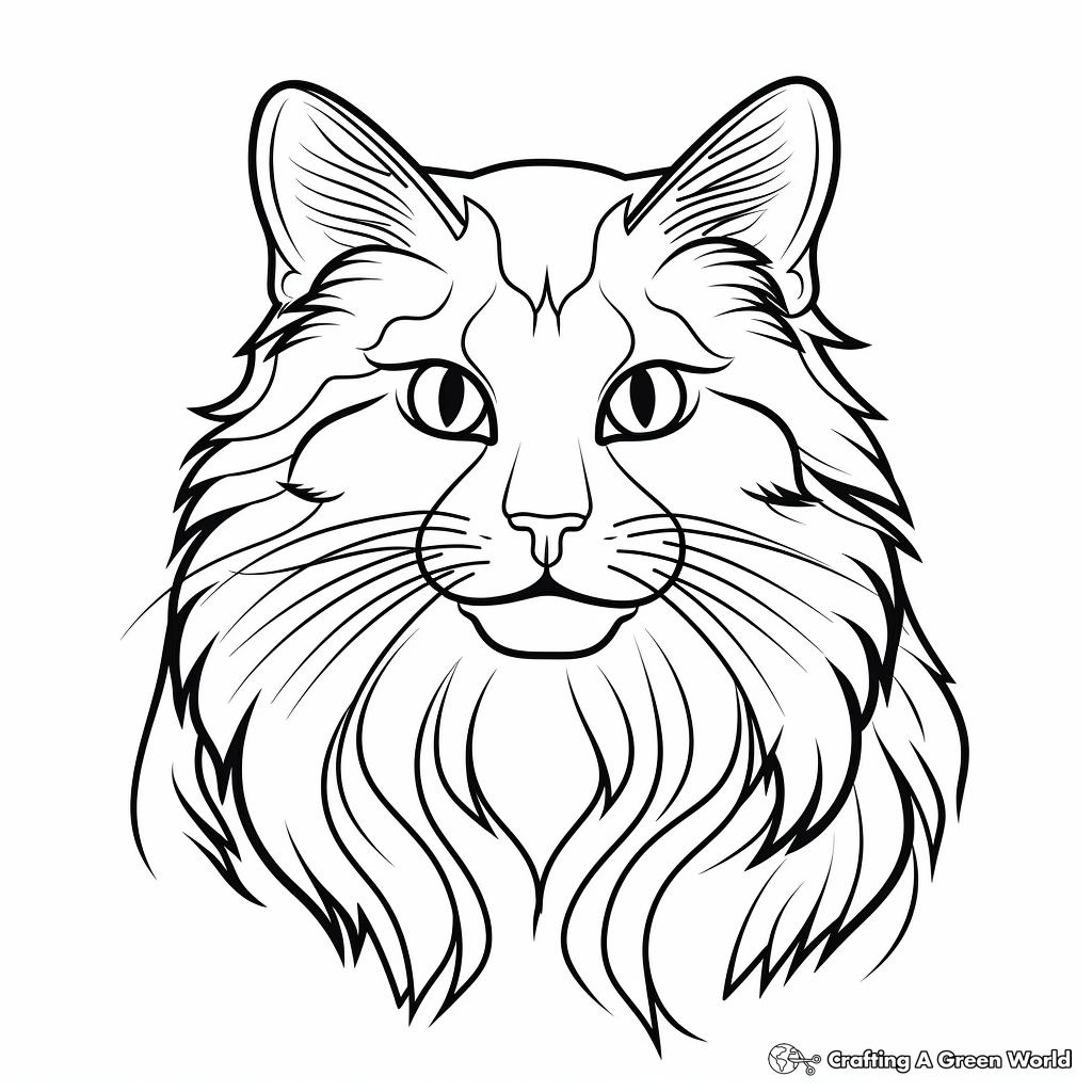 Cat head coloring pages