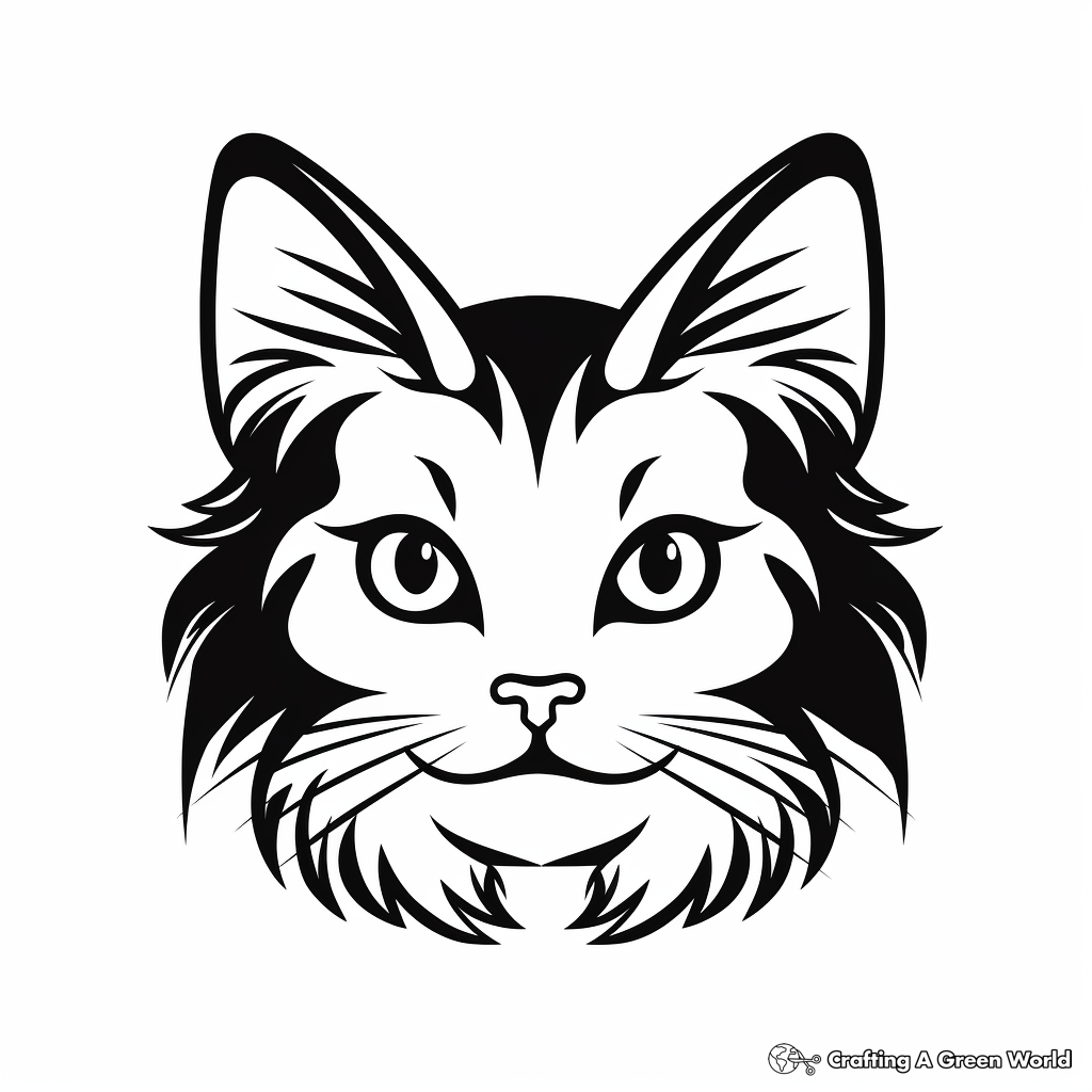 Cat head coloring pages