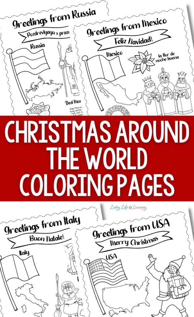 Christmas around the world coloring pages