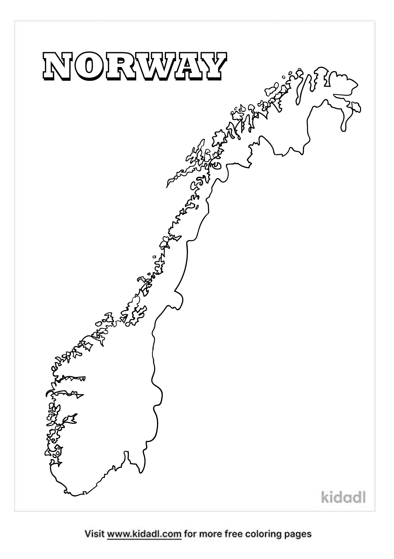 Free map of norway coloring page coloring page printables