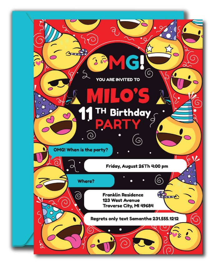 Emoji birthday invitation