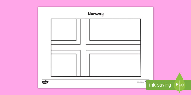 Norwegian flag colouring page teacher made