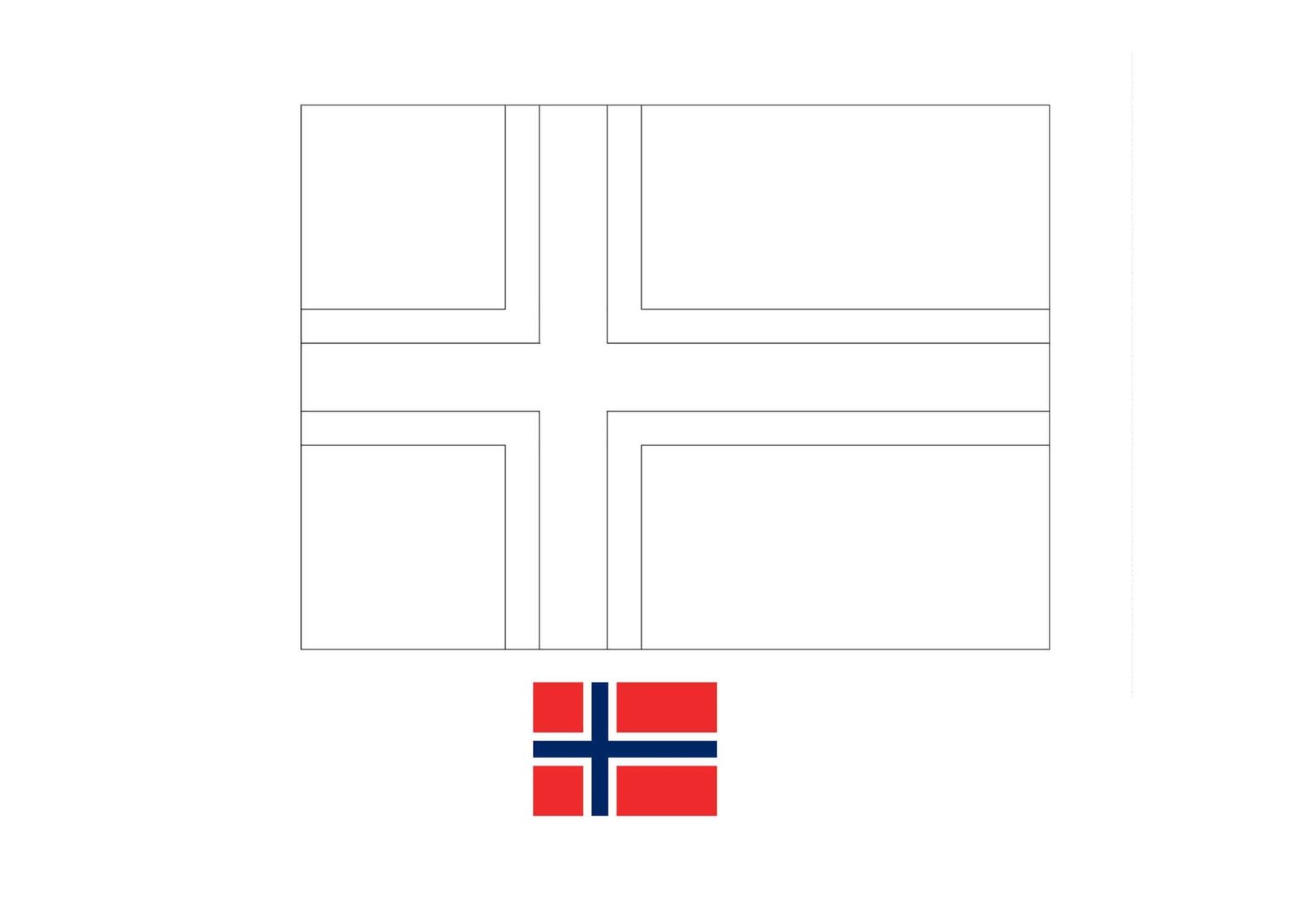 Flag of norway coloring page