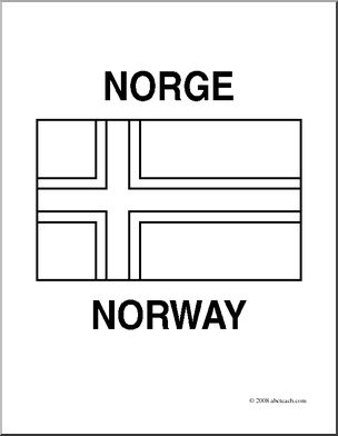 Clip art flags norway coloring page i