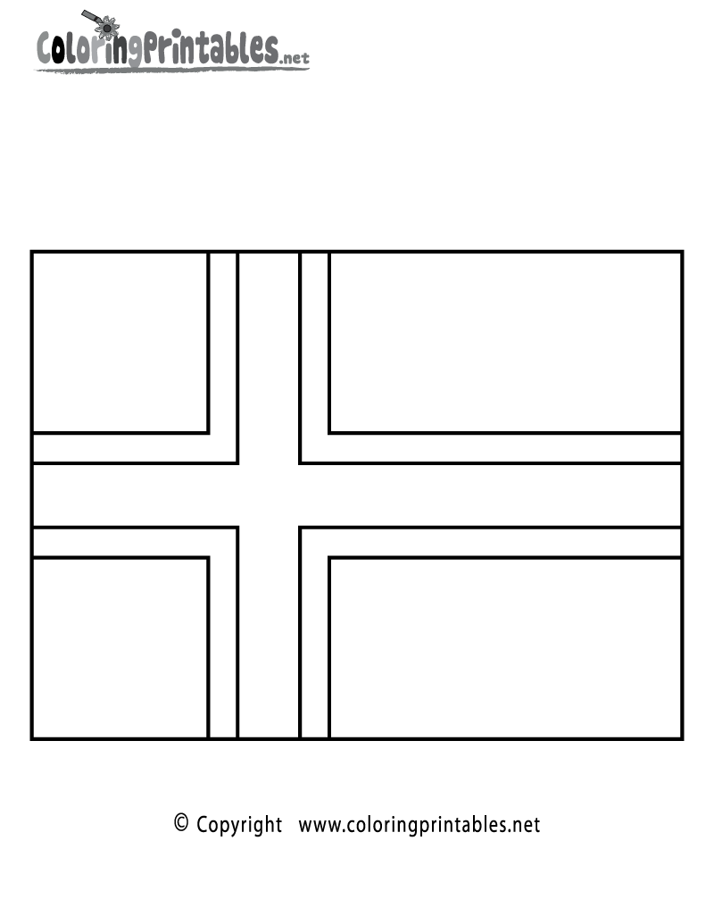 Free printable norway flag coloring page