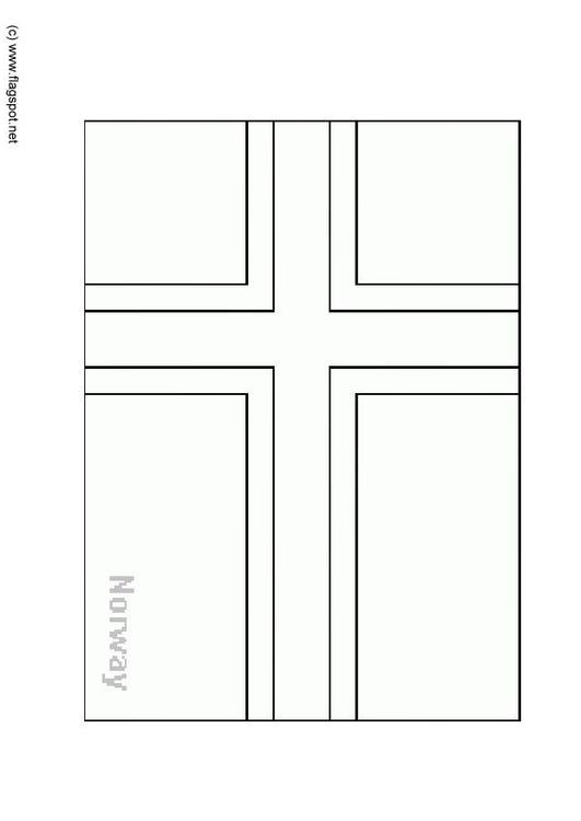 Coloring page flag norway