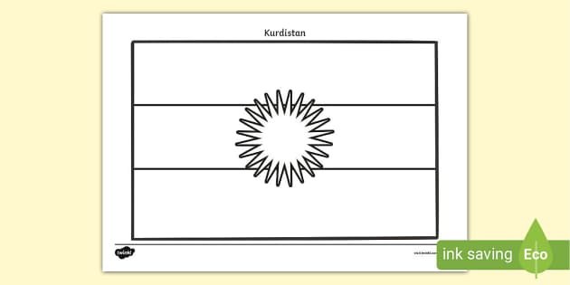Kurdistan flag louring page teacher made