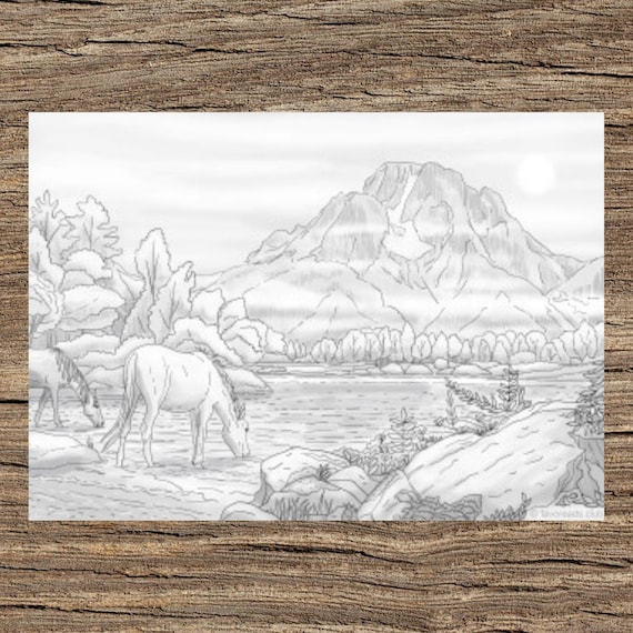 Nature landscape printable adult coloring page from favoreads coloring book pages for adults and kids coloring sheets coloring designs