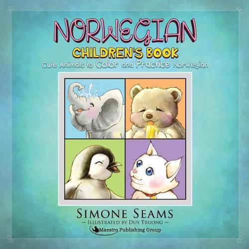 Norwegian childrens book cute animals to color and practice norwegian by duy truong paperback