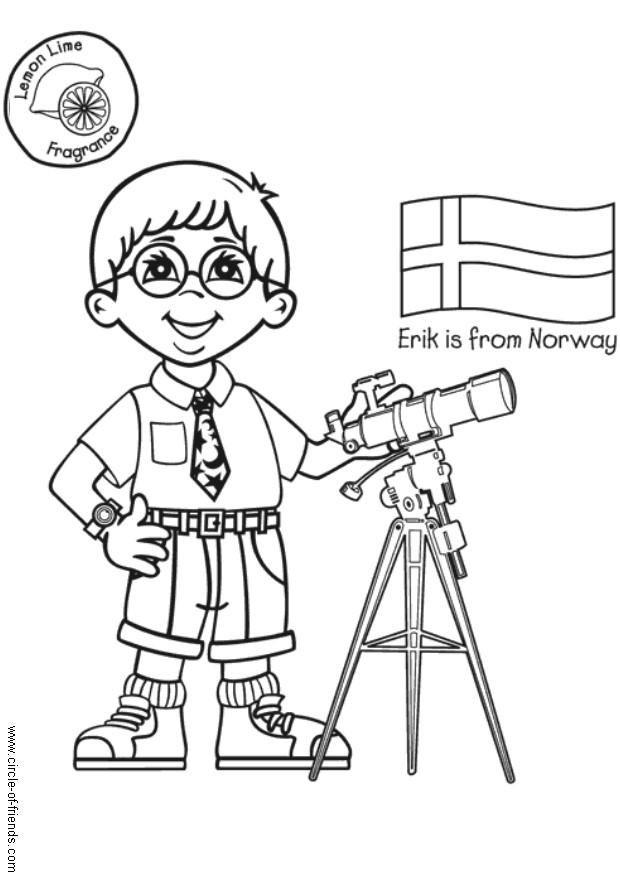 Coloring page erik from norway