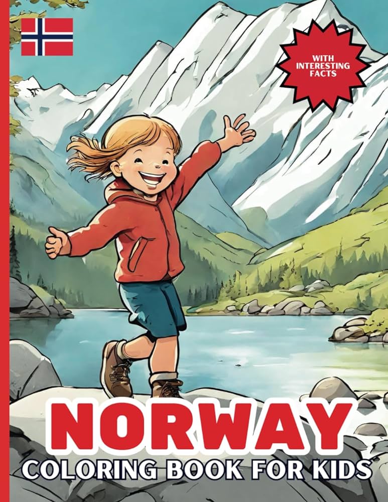 Norway coloring book for kids with interesting facts publishing grant books