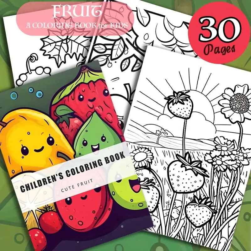 Fruit theme childrens coloring book holiday party gift paper thickened pages