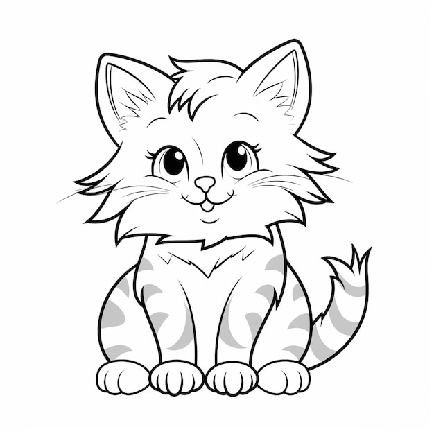 Premium ai image norwegian forest cute arts charm cute coloring book kawaii line art