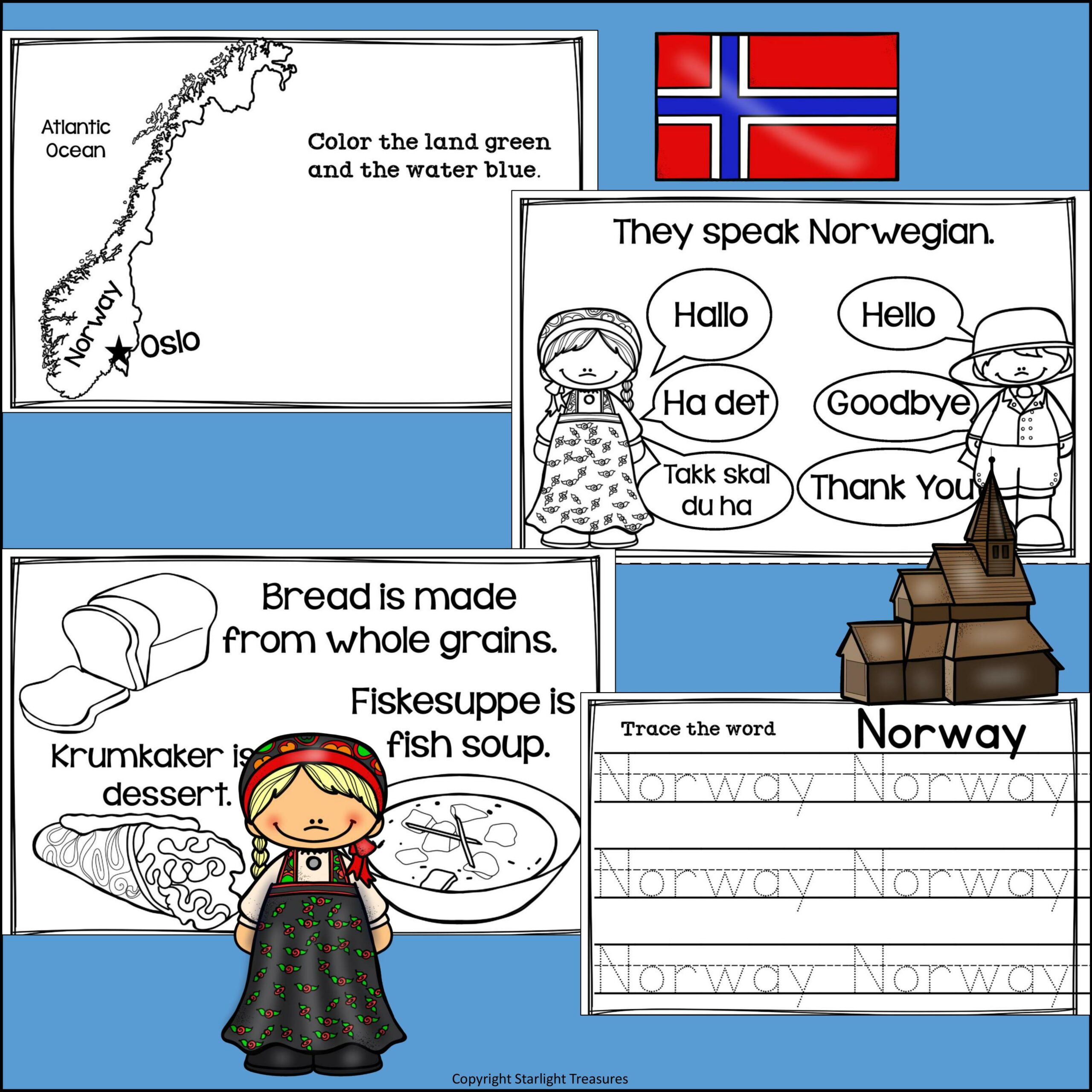 Norway mini book for early readers