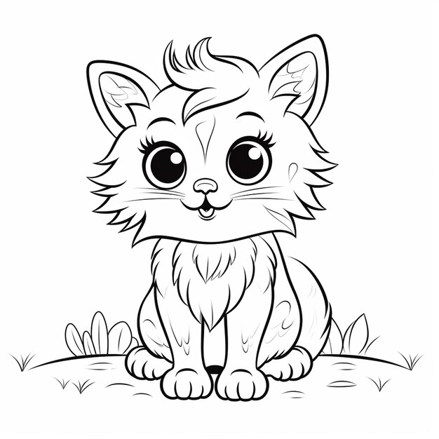 Premium ai image norwegian forest beautiful cute angel flat coloring book kawaii line art