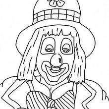Clown with red nose coloring pages