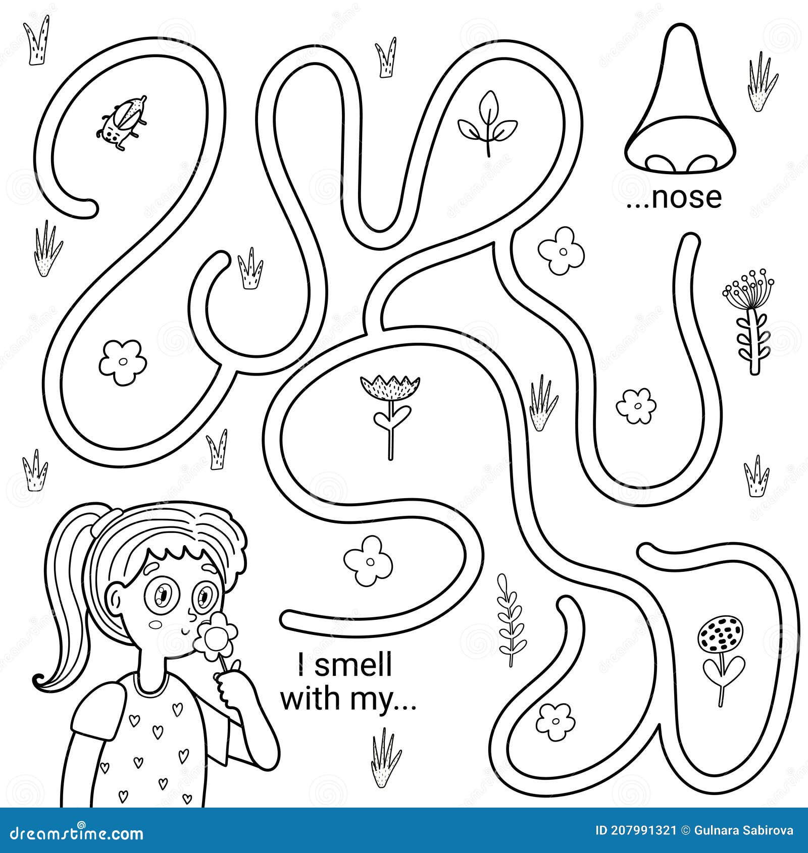 Smell coloring page stock illustrations â smell coloring page stock illustrations vectors clipart
