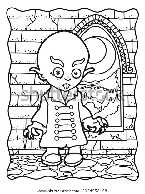 Nosferatu count orlok coloring book halloween stockillustration