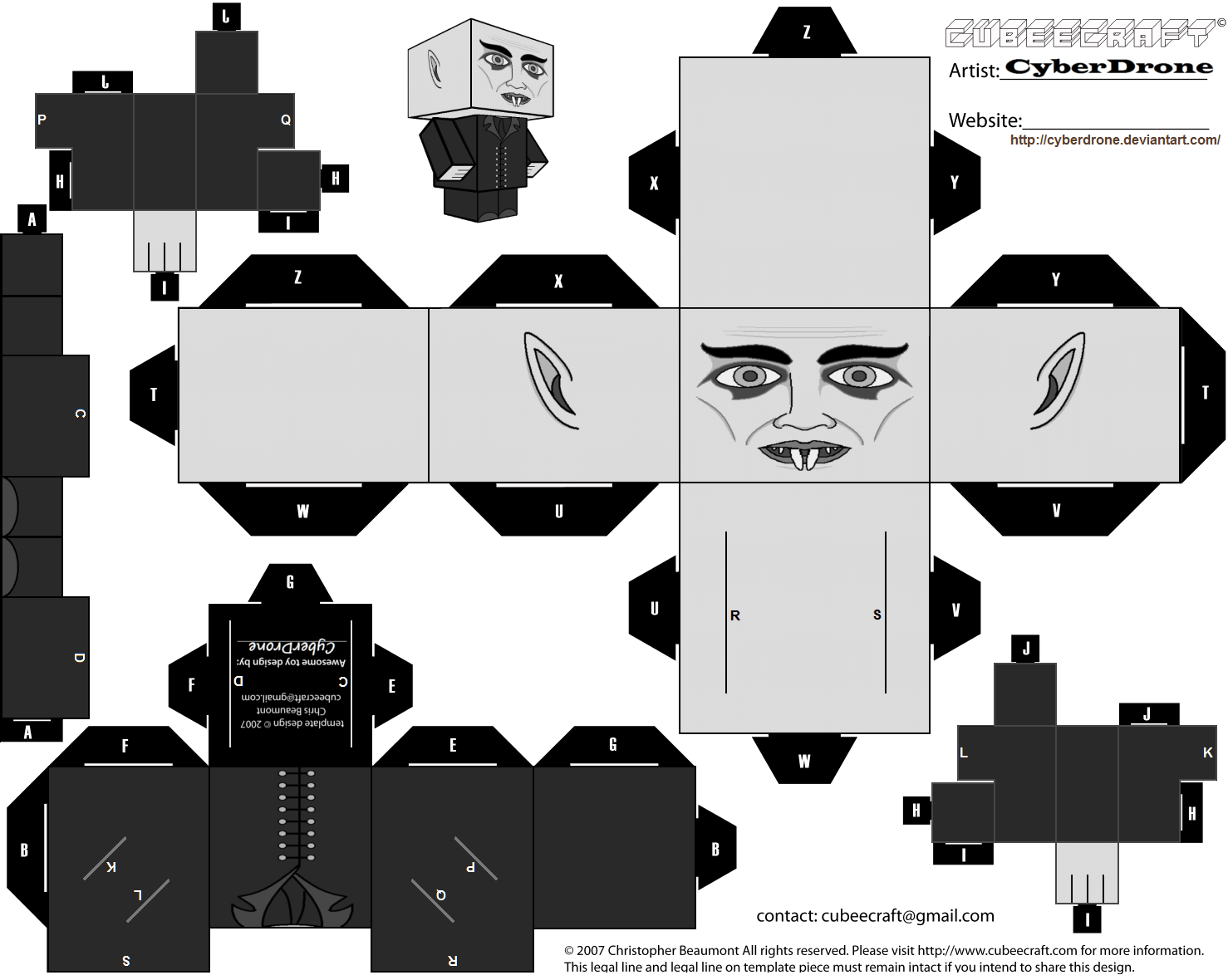 Nosferatu paper toy free printable papercraft templates