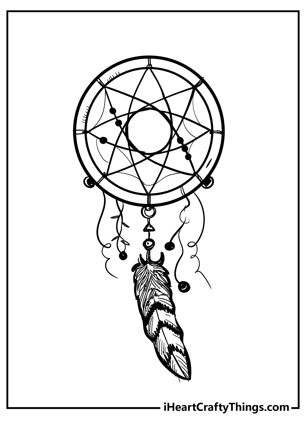 Dream catcher coloring pages free printables