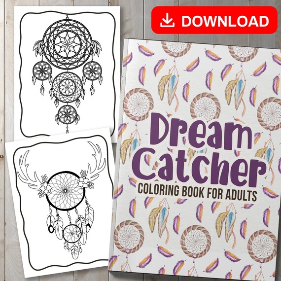 Best value dream catcher coloring book for adults instant download beautiful dreamcatcher designs relaxing activity perfect gift