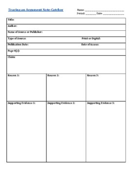 Tracing arguments note catcher template editable by cummingscreations