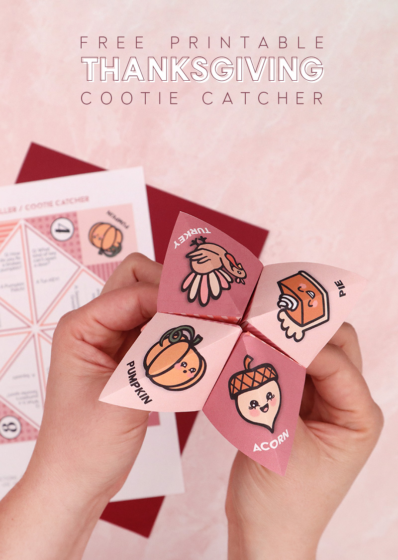 Free printable thanksgiving cootie catcher joke teller