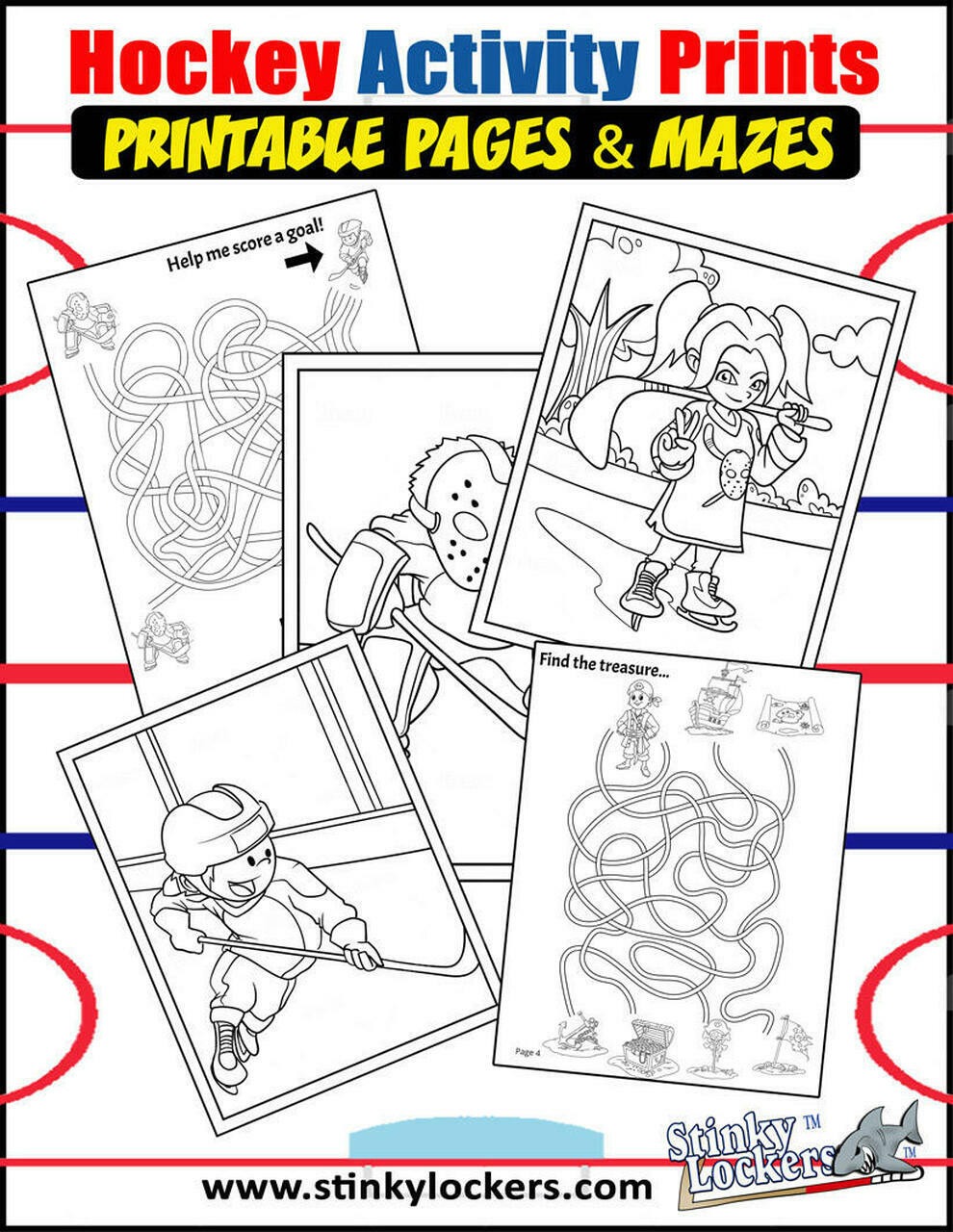 Hockey themed coloring pages