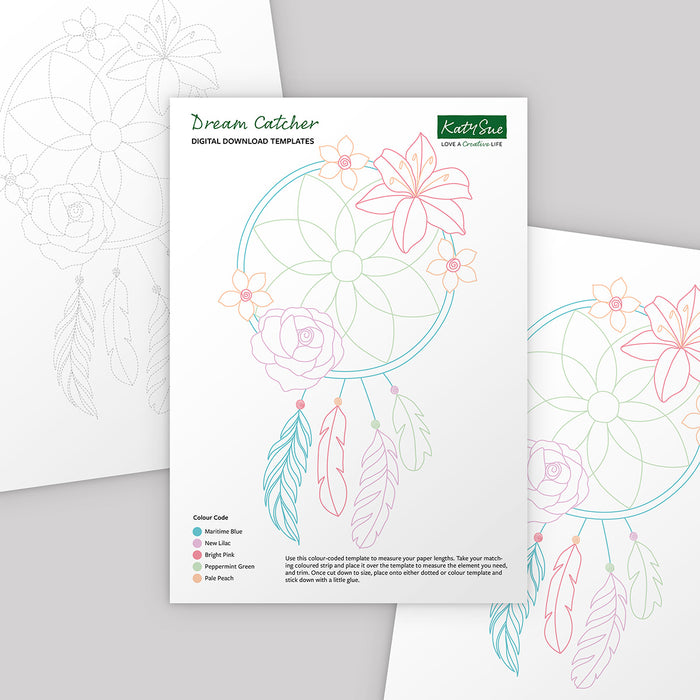 Dream catcher digital quilling template â katy sue designs
