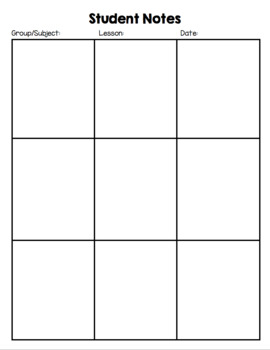 Student note catcher by catherines corner tpt