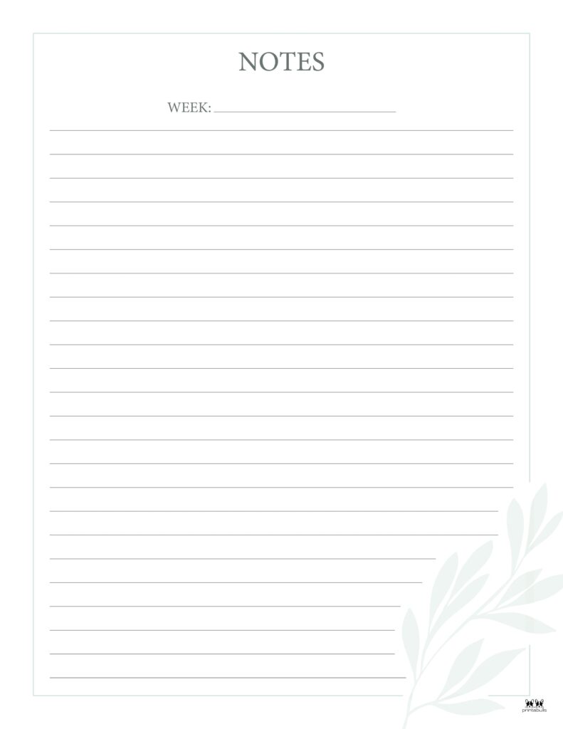 Note pages templates