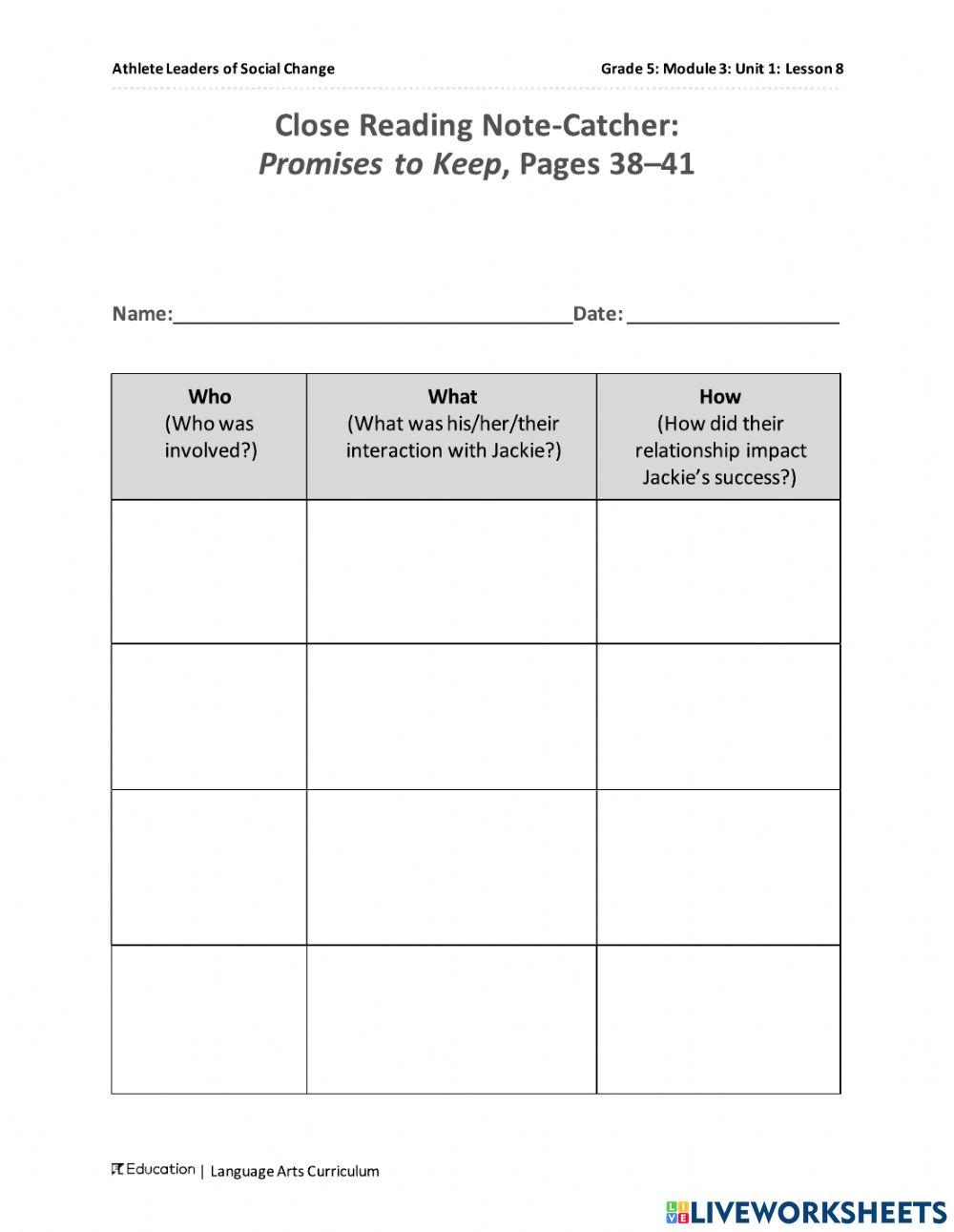 Close reading note