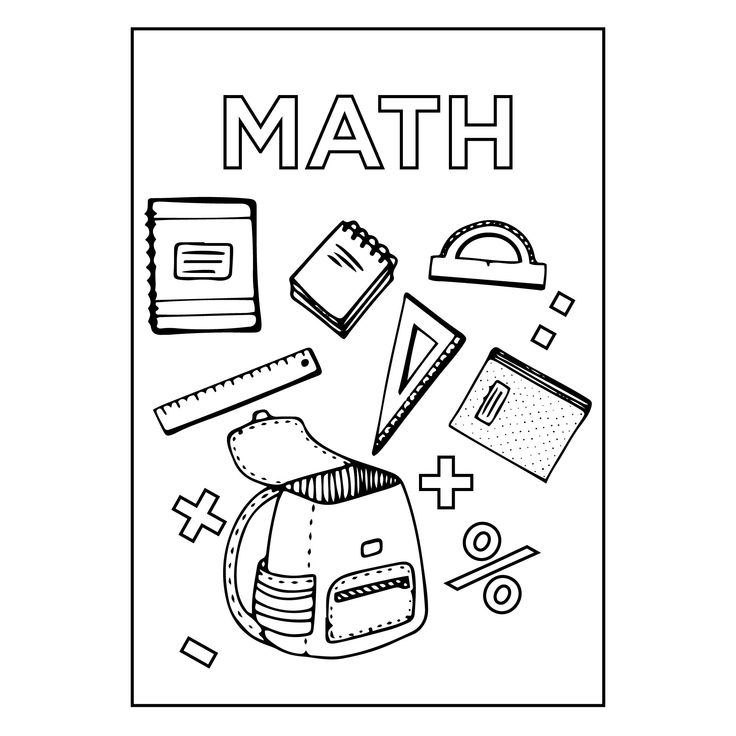 Math notebook cover coloring page math binder math folders math binder cover