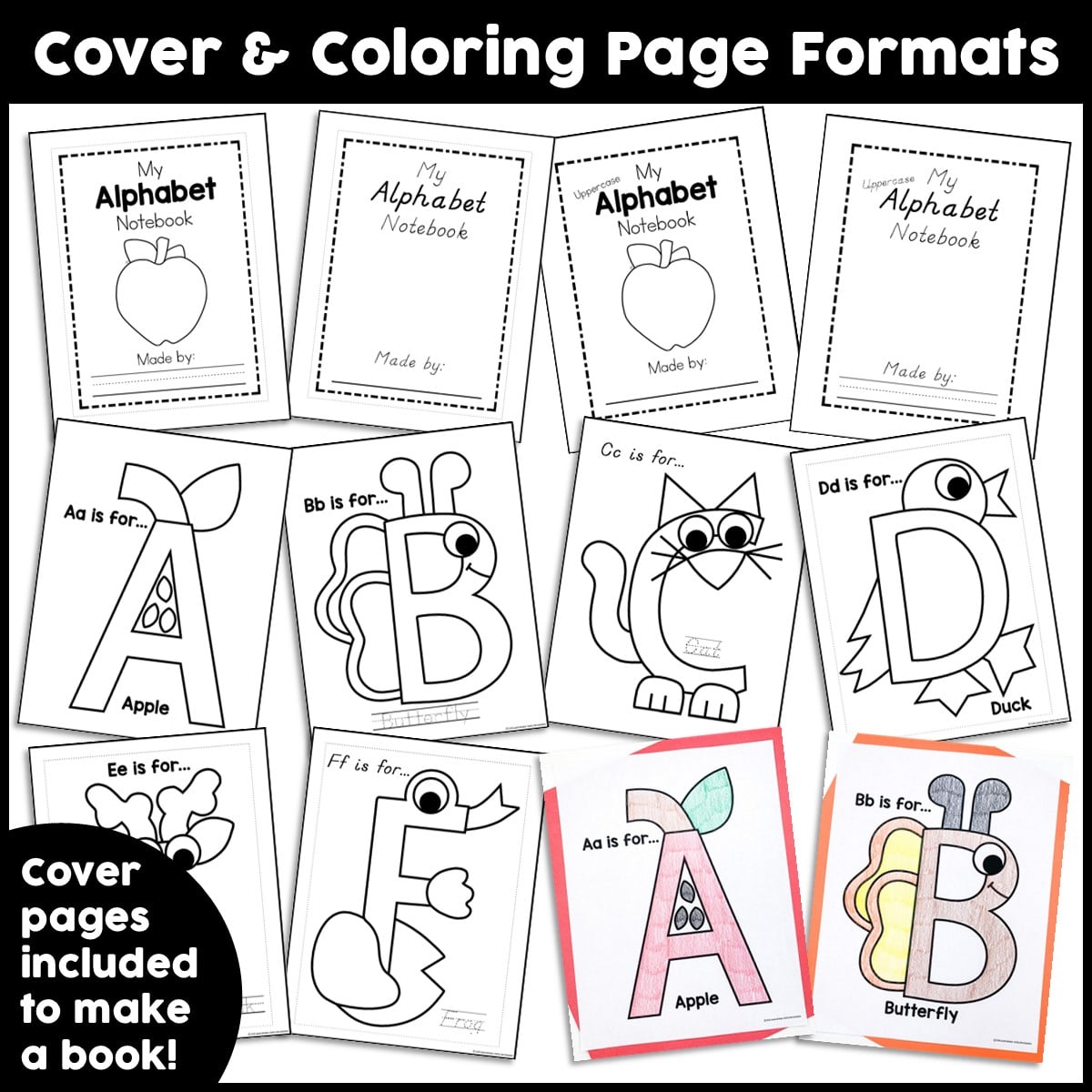 Uppercase alphabet coloring pages