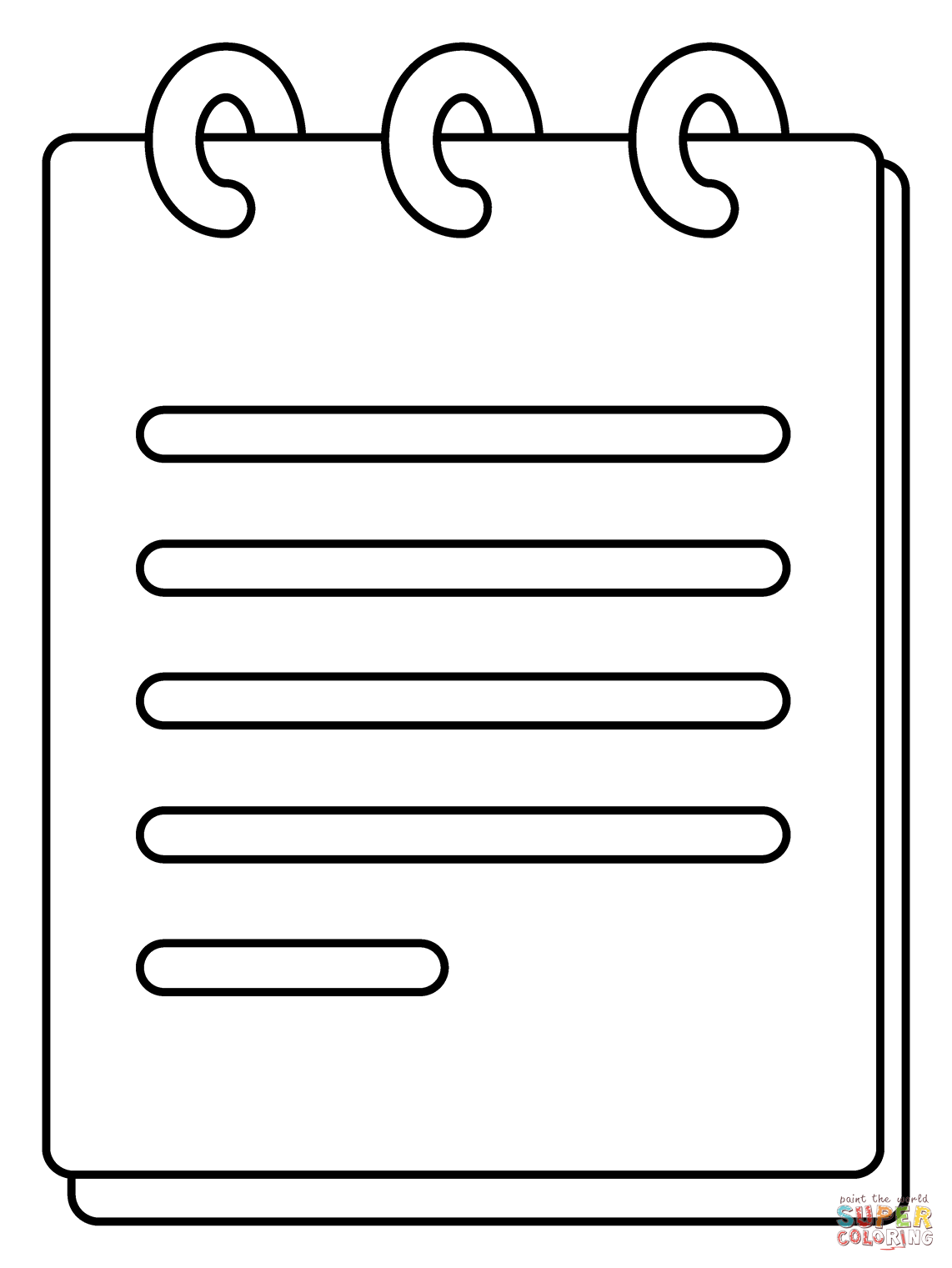Spiral notepad emoji coloring page free printable coloring pages