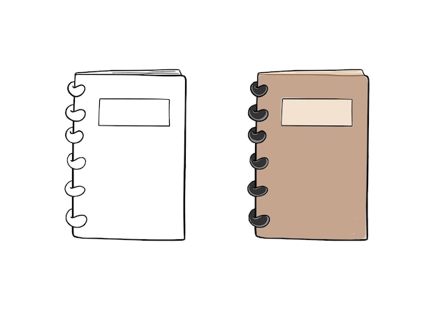 Premium vector spring notepad for notes diary school office supplies doodle linear cartoon coloring book