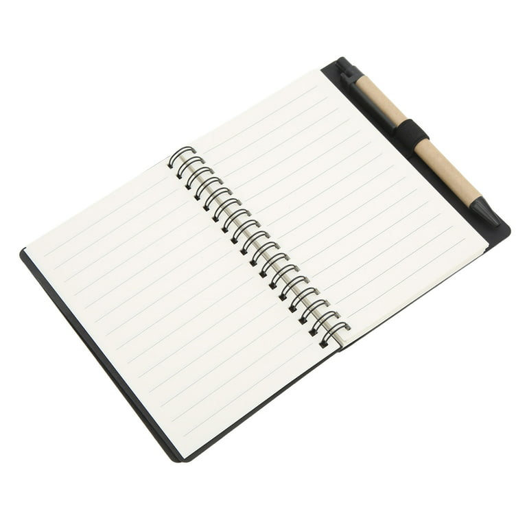 Leather notebook with insert pen and color page stickers pocket spiral notebook memo books wirebound spiral memo pads diary notepad