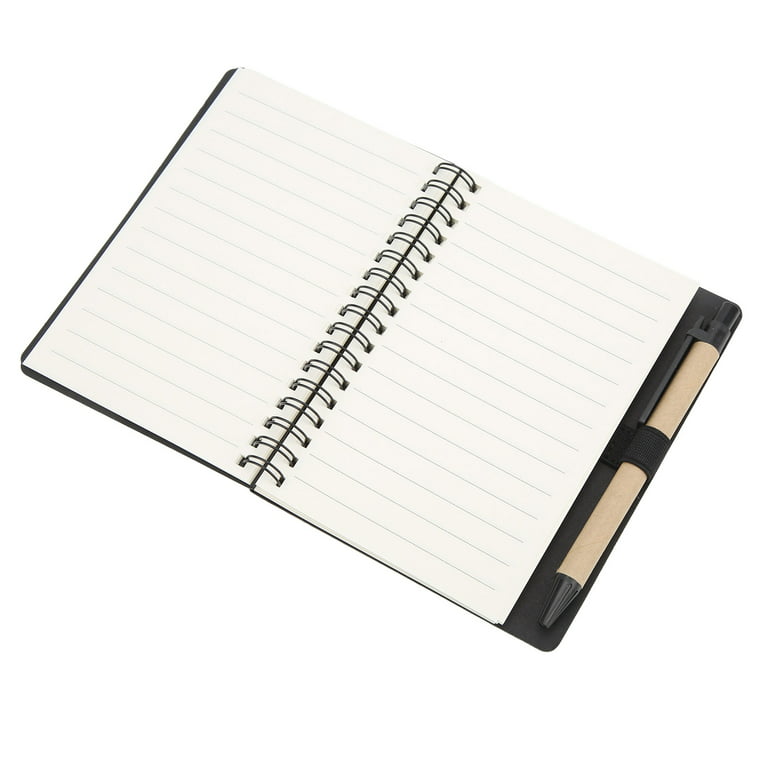Leather notebook with insert pen and color page stickers pocket spiral notebook memo books wirebound spiral memo pads diary notepad