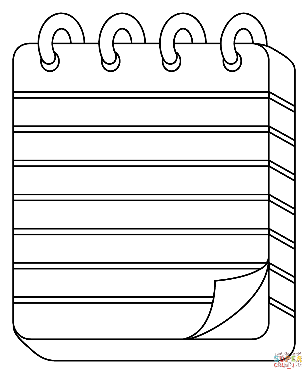 Spiral notepad emoji coloring page free printable coloring pages