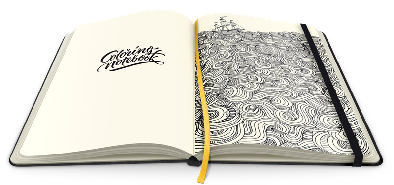 First paper notebook with coloring pages for adults by