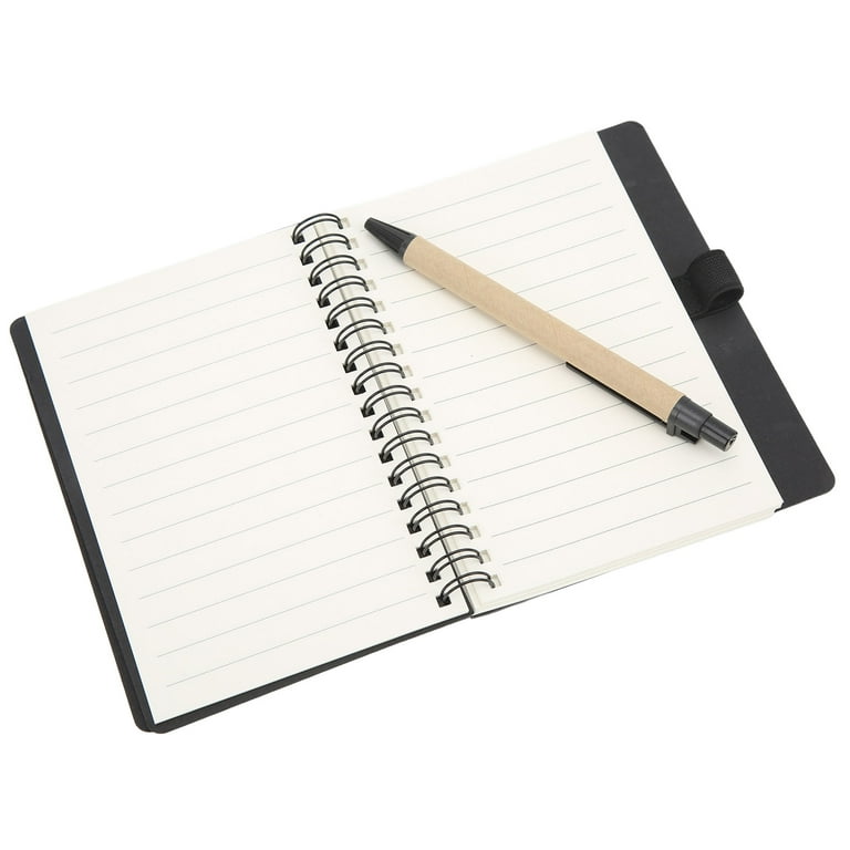 Leather notebook with insert pen and color page stickers pocket spiral notebook memo books wirebound spiral memo pads diary notepad