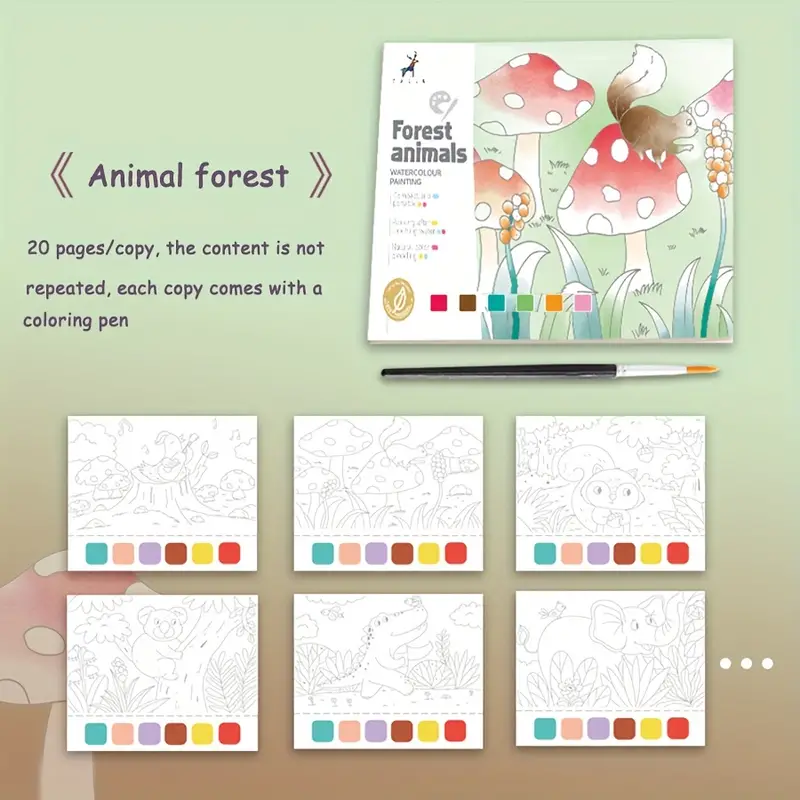 Watercolor coloring book for students watercolor