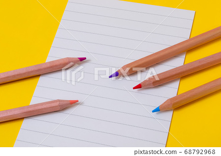 Stationery colored pencils paper paper