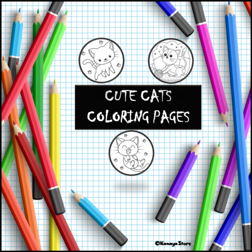Cute cats coloring pages made by teachers