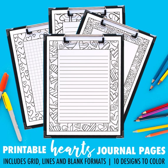 Coloring journal pages pack printable journals printable planner pages coloring page planner inserts digital note paper pdf