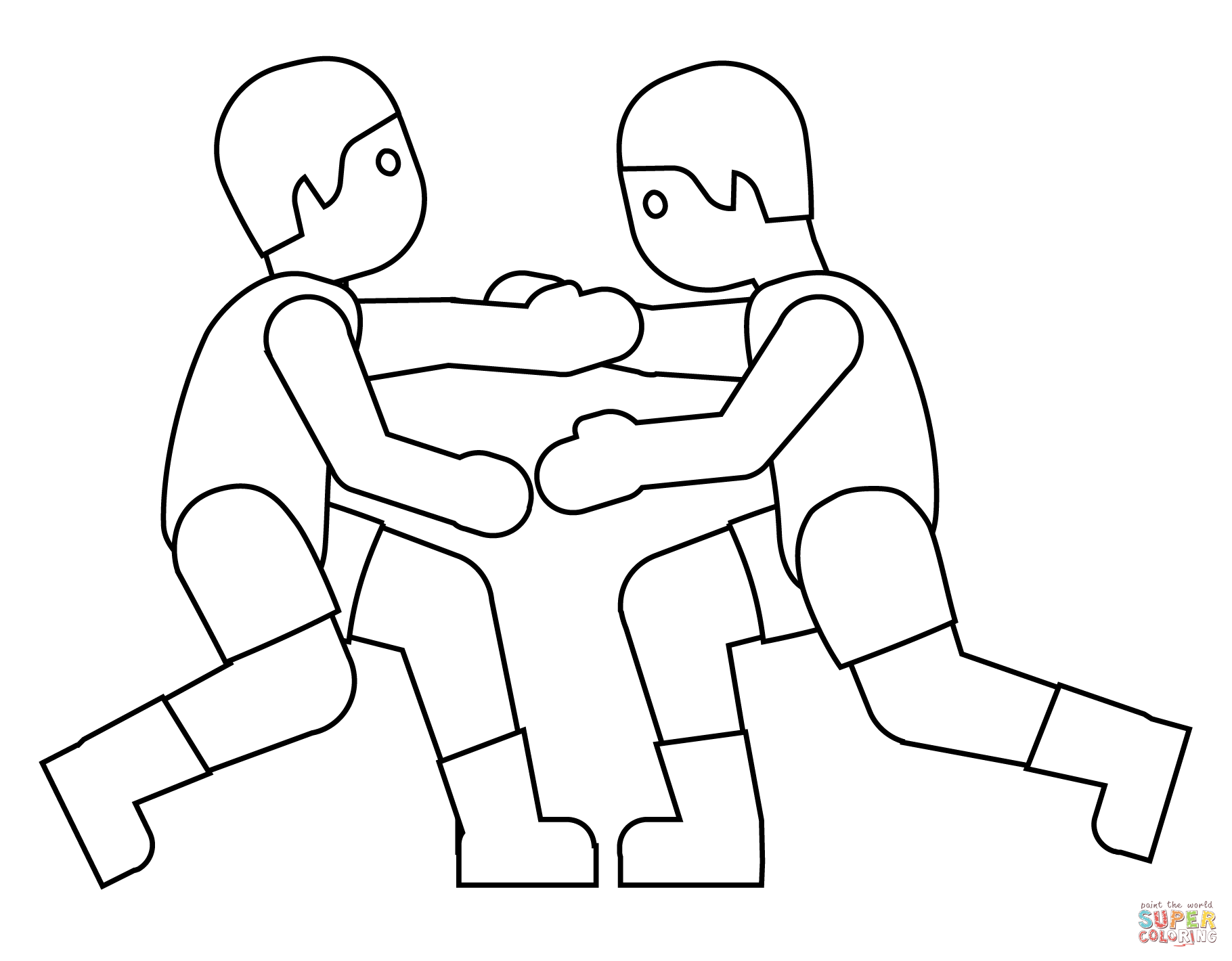 People wrestling emoji coloring page free printable coloring pages